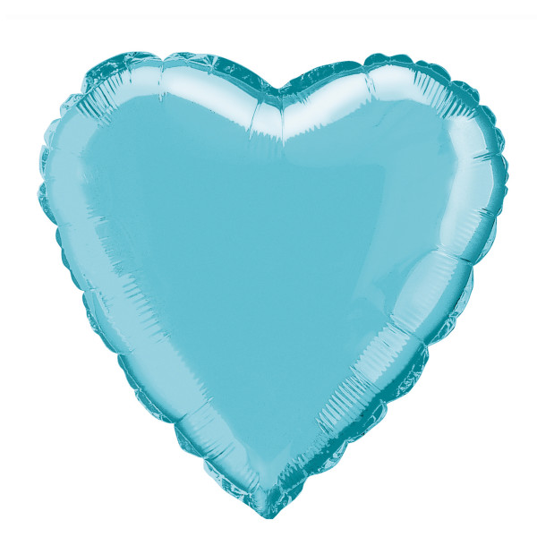 Unique 18" Baby Blue Solid Heart Foil Balloon, Packaged - 52958*