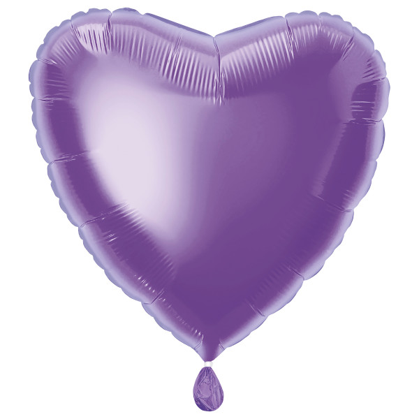 Unique 18" Lavender Solid Heart Foil Balloon, Packaged - 52965*
