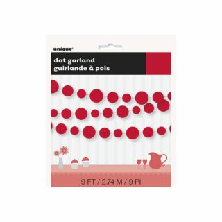 Unique - Red Dots Paper Garland 9ft - 63290
