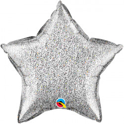 Qualatex - Glittergraphic Silver Star pkt - 20