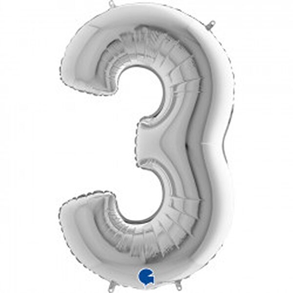 Grabo 40" Silver Number 3 Pkt - 093S-P