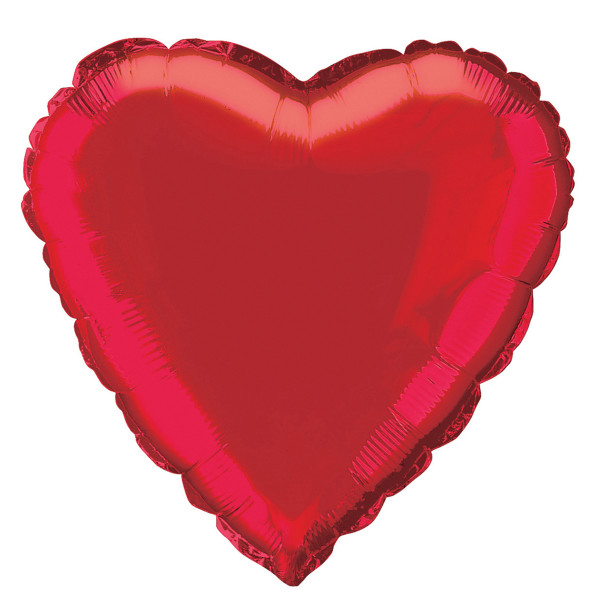 Unique 18" Red Solid Heart Foil Balloon, Packaged - 52953*