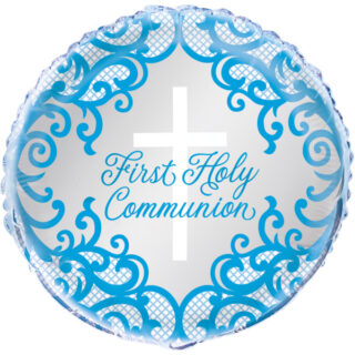 Unique Fancy Blue Cross First Holy Communion Foil Balloon 18