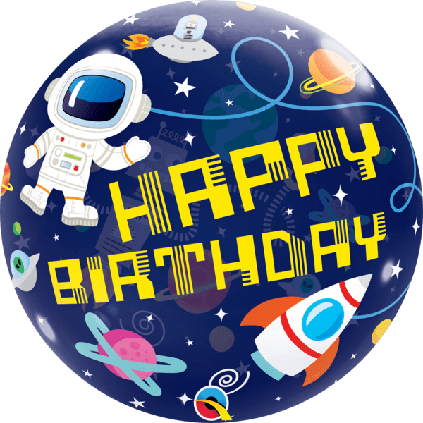22"  SINGLE BUBBLE  01CT - BDAY OUTER SPACE