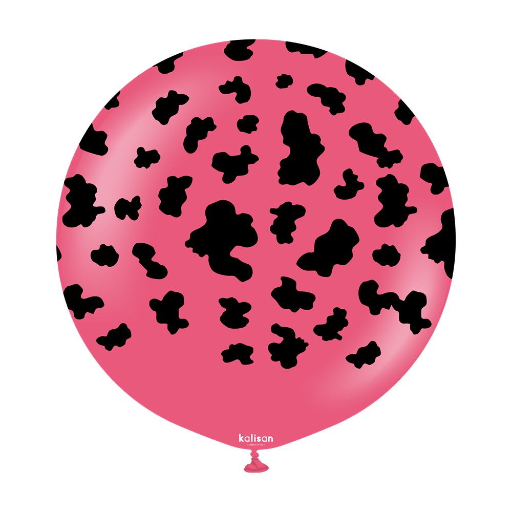 Kalisan - Fuchsia Cow Print Black Print- 24" - 22458157