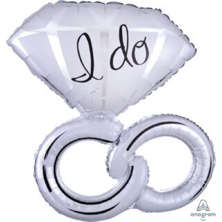 Anagram Wedding Rings SuperShape Foil Balloons 27"/69cm w x 30"/76cm h P45 - 2466201