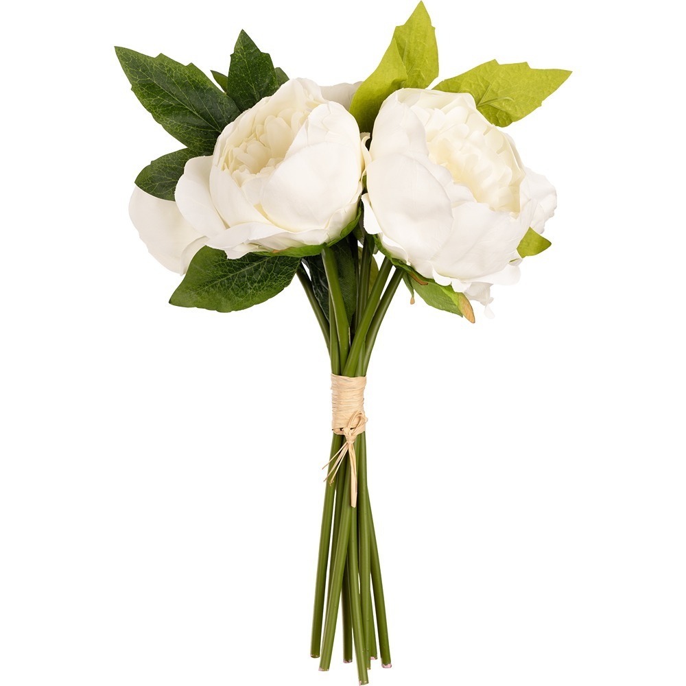 Aurora Peony Bunch x 5 White