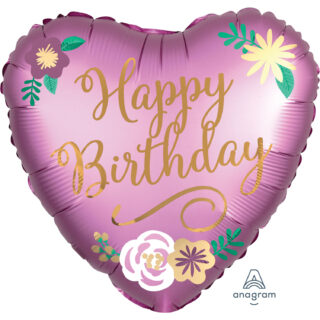 Anagram Happy Birthday Satin Flowers Standard Foil Balloons S40