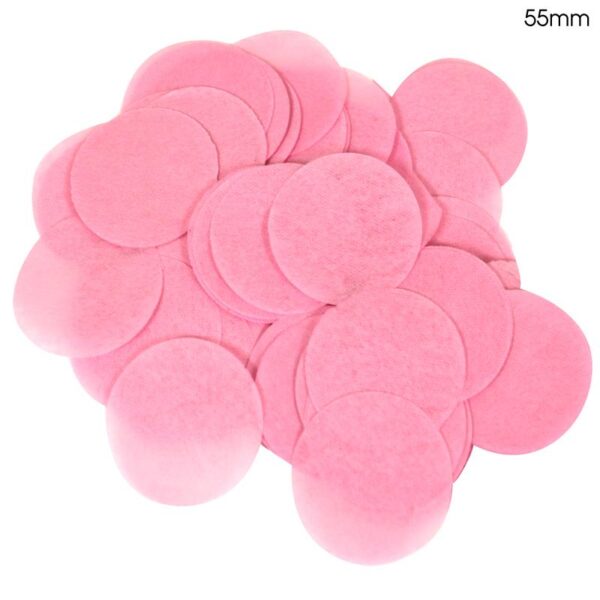 Oaktree Tissue Paper Confetti Flame Retardant Round 55mm x 100g Lt. Pink