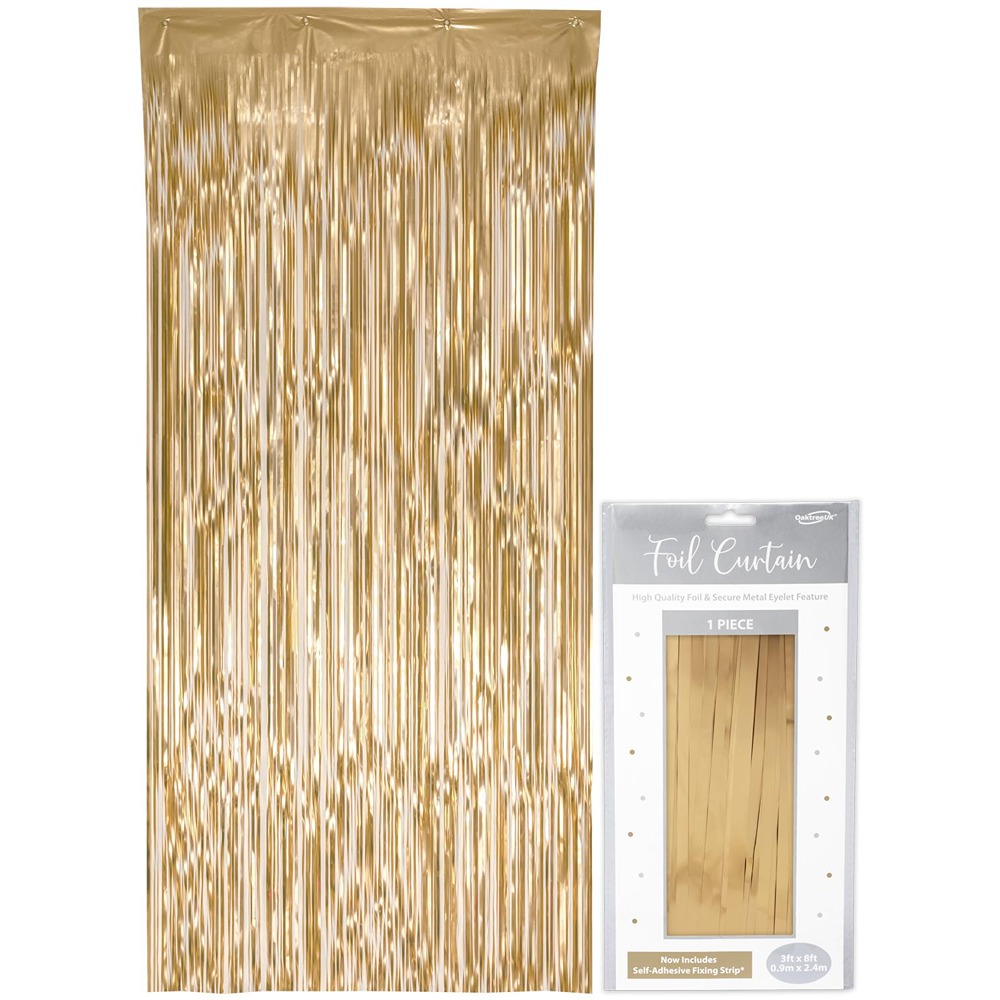 Oaktree Foil Door Curtain 0.90m x 2.40m Matte Metallic Gold - 650541*