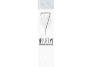 Birthday Silver Glitz Number 7 Sparkler 7" - 84107