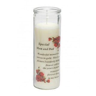 David Fischhoff - Special Mum & Dad Glass Candle 6.3 x 18cm - DF15807-F