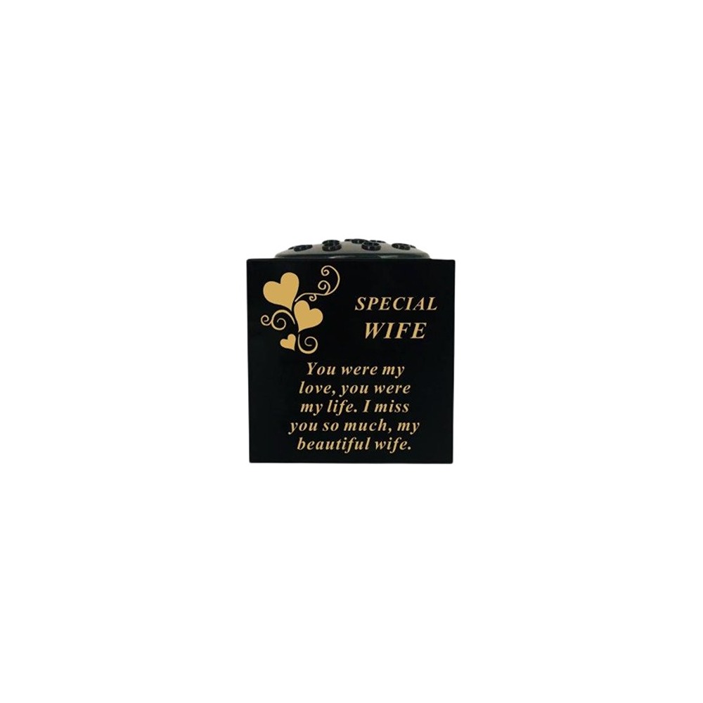 David Fischhoff - Wife Black Plastic Rose Bowl 14.5x14.5x14.5cm - DF19579-N