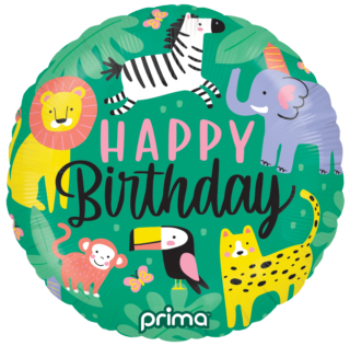 Prima - 18” Round Happy Birthday Jungle - PF-BDJG-18-50-1