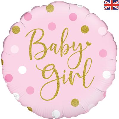 Oaktree 18" Sparkling Baby Girl Dots Holographic