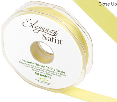 Eleganza Double Faced Satin 15mm x 20m Pale Yellow No.10