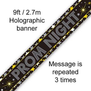 9ft Banner Prom Night Stars Holographic
