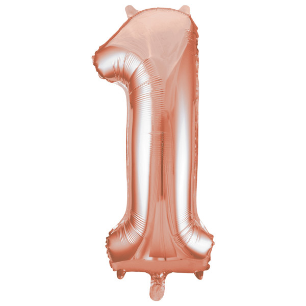 Unique 34" Rose Gold Number 1 Shaped Foil Balloon - 55871 *