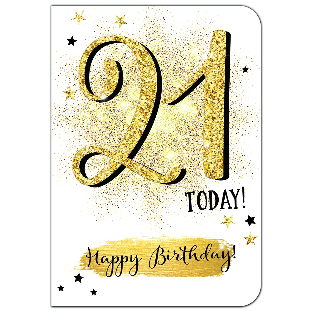 Age 21 Gold Glitter - Code 50 - 6pk - OTB17469 - Out Of The Blue