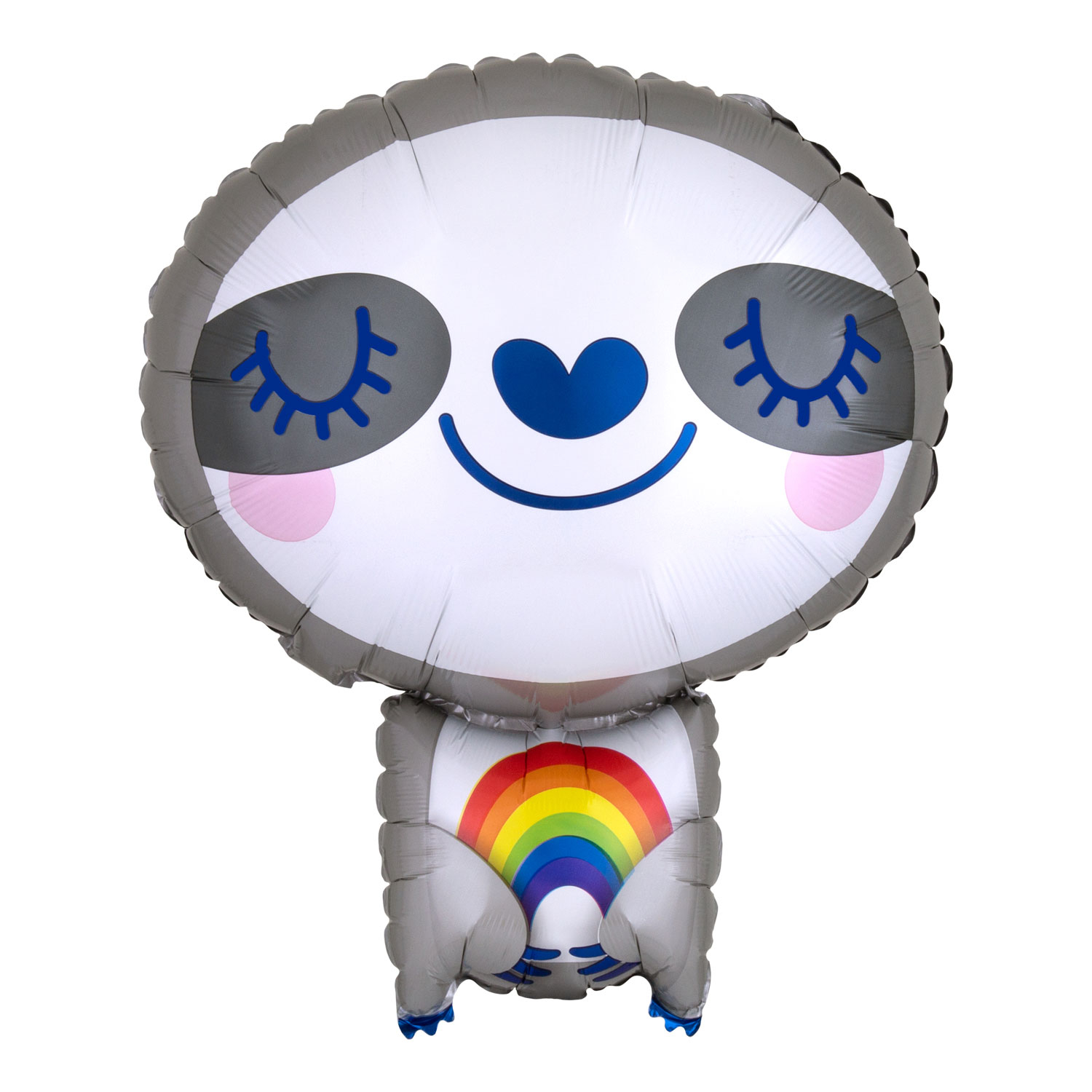 Anagram Sloth with Rainbow Standard Shape Foil Balloons 16"/40cm w x 19"/48cm h S50