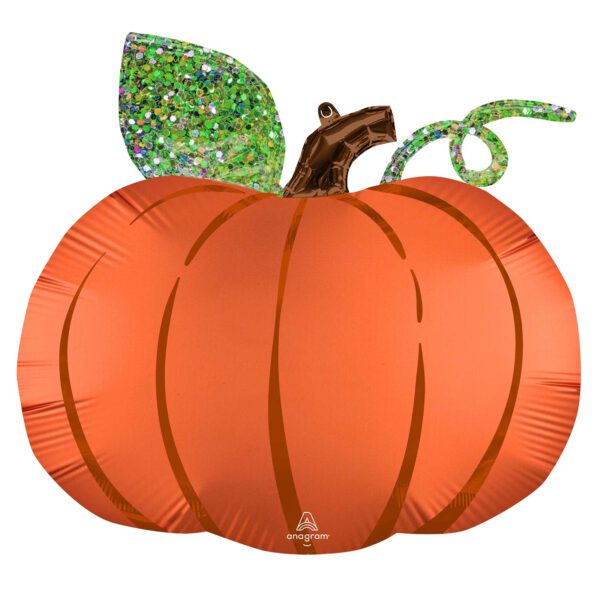 Anagram Satin Infused Pumpkin SuperShape XL Foil Balloons 25"/63cm w x 24"/60cm h P35