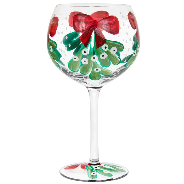 HAND PAINTED GIN GLASS - BOW - LP52421