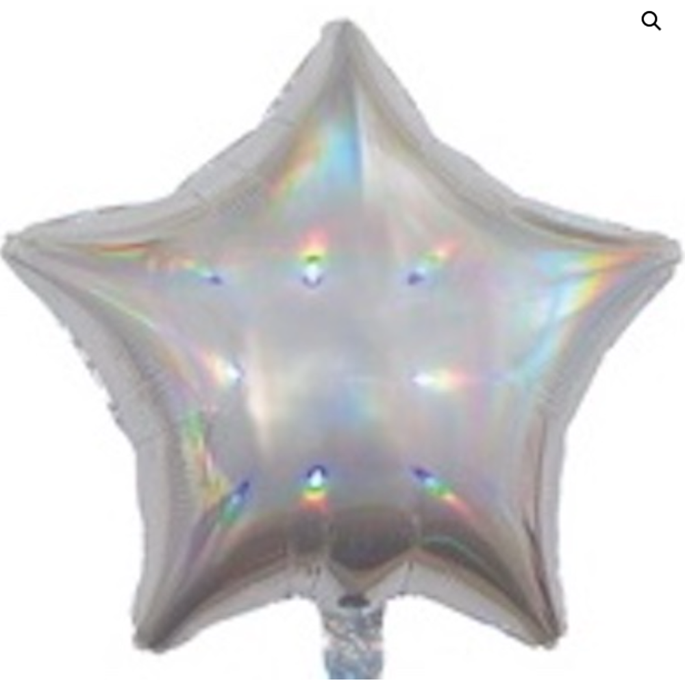Sensations - 19″ STAR Plain Iridescent Silver - BLRF-STSC19/02