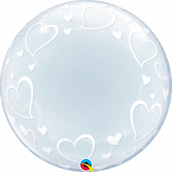 Qualatex 24"  DECO BUBBLE 01CT - STYLISH HEARTS - 29505