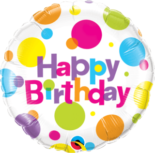 18"  ROUND 01CT - BDAY BIG POLKA DOTS