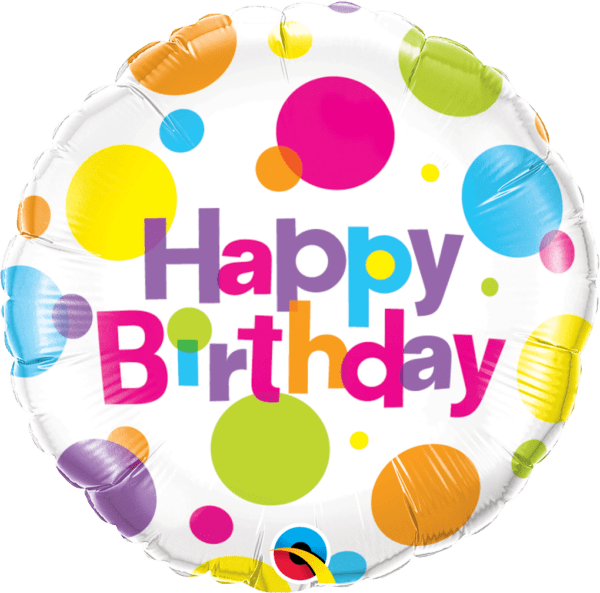 18"  ROUND 01CT - BDAY BIG POLKA DOTS
