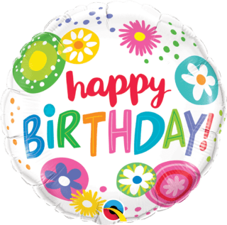 18"  ROUND 01CT - BDAY FLORAL CIRCLES