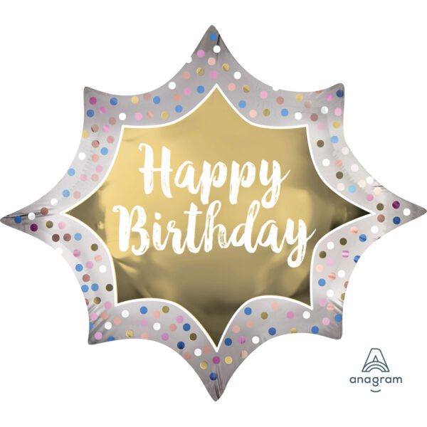 Anagram - P35 SuperShape - Birthday Satin Gold Burst - 39060-01 *