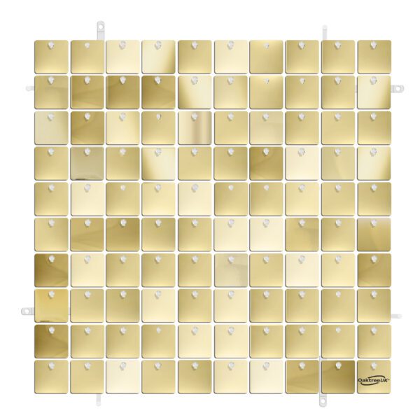 Oaktree - Sequin Wall Panel 30cm x 30cm Metallic White Gold (100 Squares) - 667365
