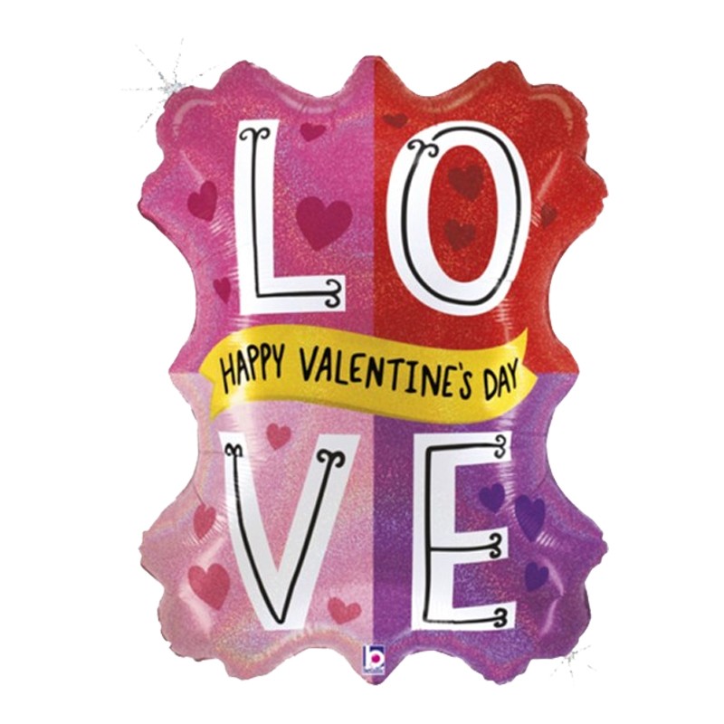 Grabo 34" Super Shape - "Valentine Love Color Block" - 25239GH-P*