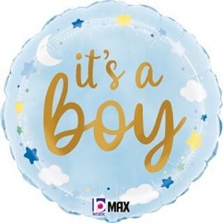 Grabo 18" It's A Boy Stars & Clouds Pkt - 26296P-P*