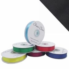 DOUBLE FACE SATIN RIBBON 16mm X 25metres BLACK -
