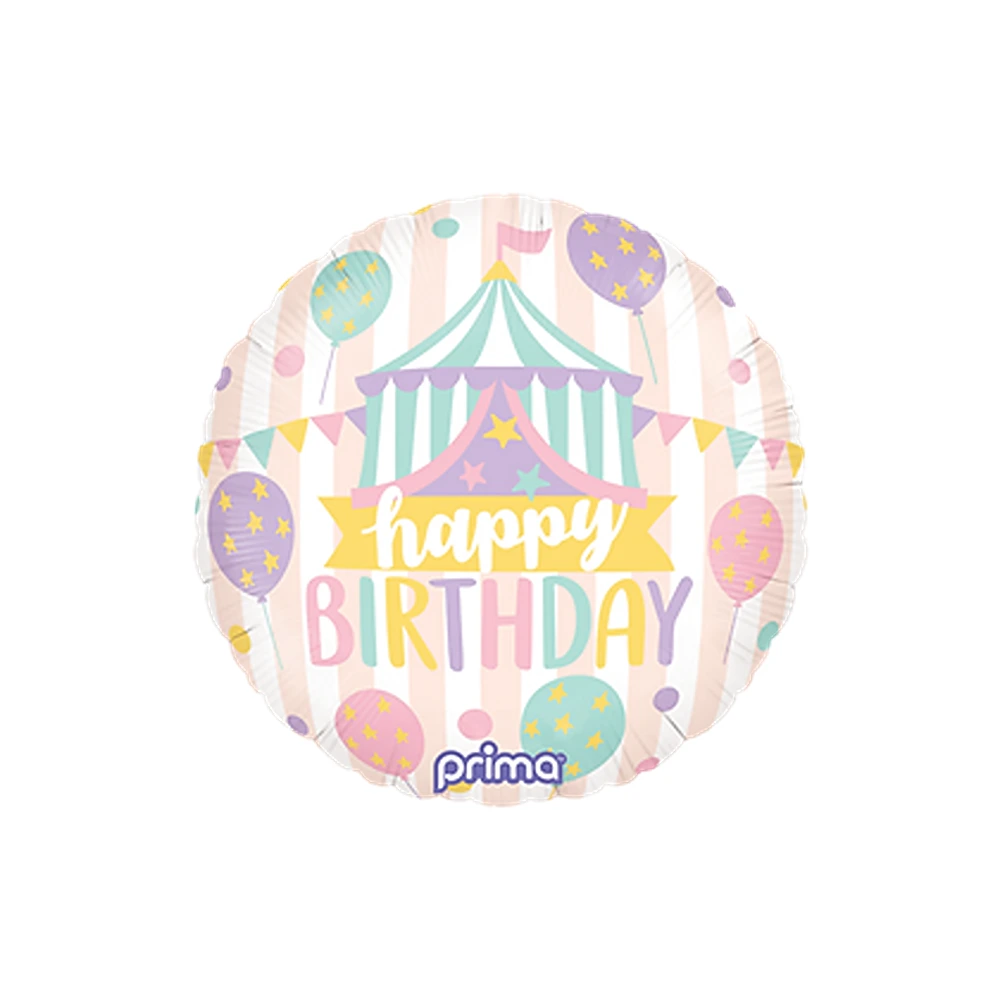 18" Round Birthday Pastel Circus Prima PF-PCIR-18-50-1 *