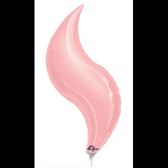1CT - 28"Airfill Only Mini Pastel Pink Curve Balloon -