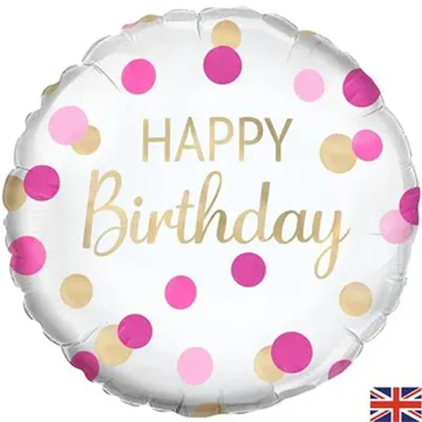 Oaktree 18inch Pink Gold Confetti Birthday  225792