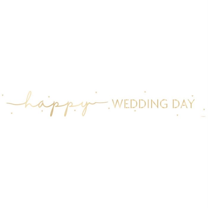 Unique - Happy Wedding Day Foil Banner, 9 ft - 85926