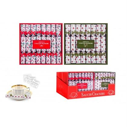 RSW Christmas 8 X 4.5" Saucer Crackers Joy & Holly Designs -XM6416