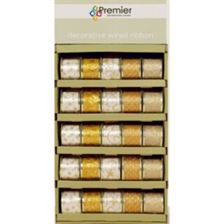 PREMIER 6CMX2.7M  Decorations Ivory Gold Decorative Ribbon, Assorted