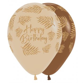 Sempertex 12" - Happy Birthday - Palms - Glitter Ink - 25 Pcs - R12HBPALM
