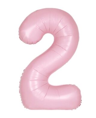 Unique 34" Matte Lovely Pink Number 2 Shaped Foil Balloon - 13882 *