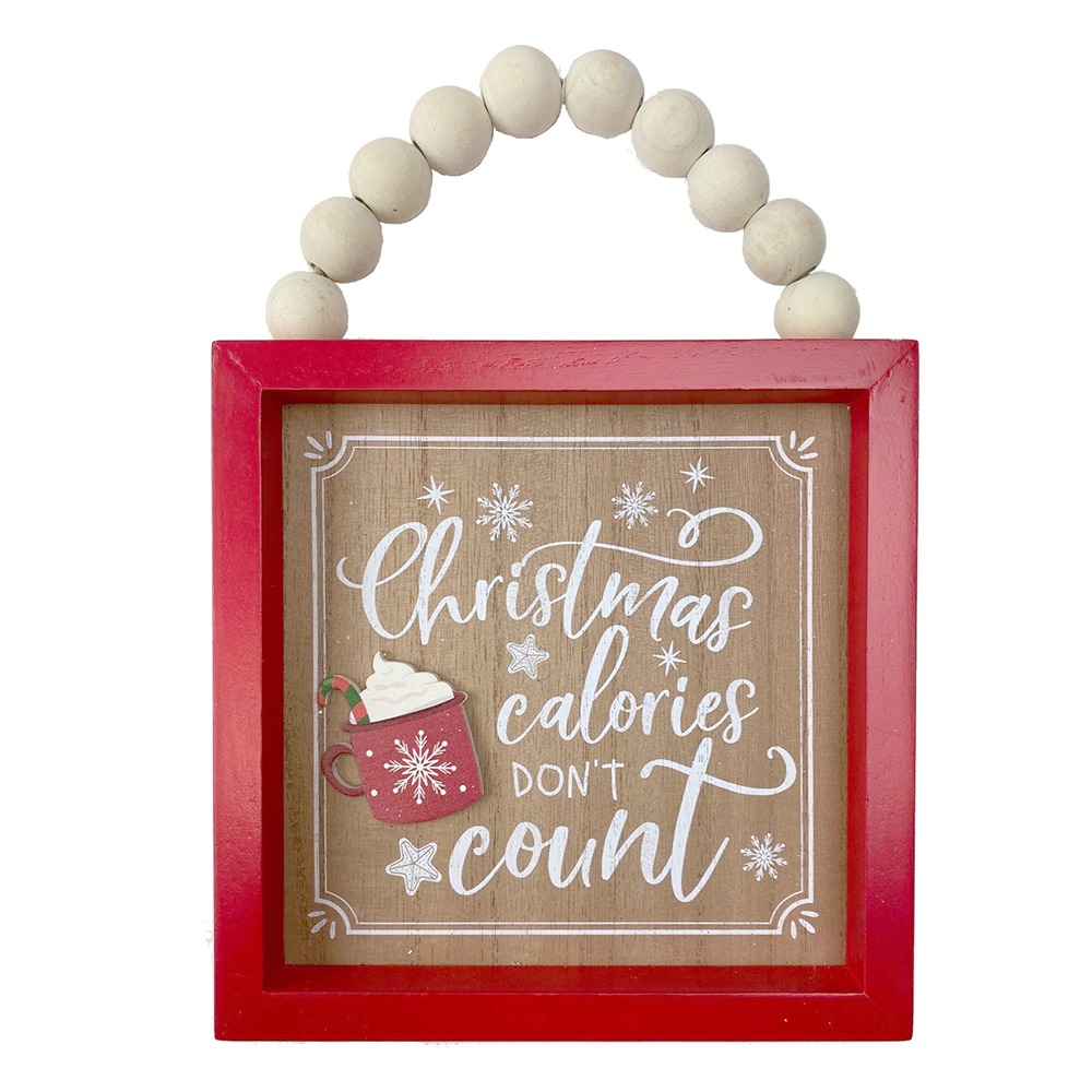 Davies Products - CALORIES DON'T COUNT WOODEN HANGER 17X17CM - 60169