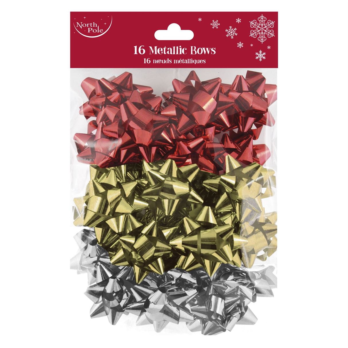 16PK TRAD MIX METALLIC BOWS - X-34337-BC
