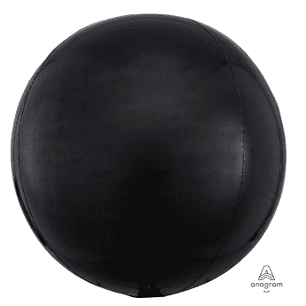 Black Orbz Unpackaged Foil Balloons 15"/38cm w x 16"/40cm h G20 - 3 PC*