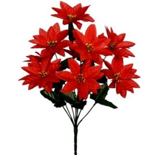 POINSETTIA BUSH (9 HEADS) RED - 010018