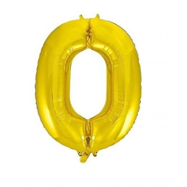 Unique 34" Classic Gold Number 0 Shaped Foil Balloon - 55760 *