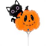 Grabo 14" Cat & Pumpkin Minishape Flat - G72209*